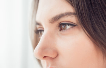 close up on a woman's nose